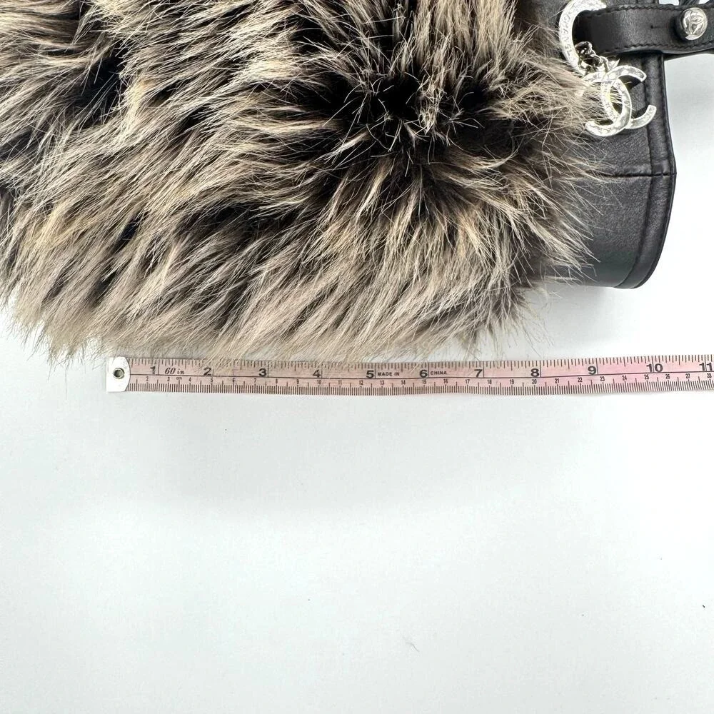 Chanel Paris Biarritz Calfskin Fantasy Faux Fur Shopper Tote Series 14 Authentic